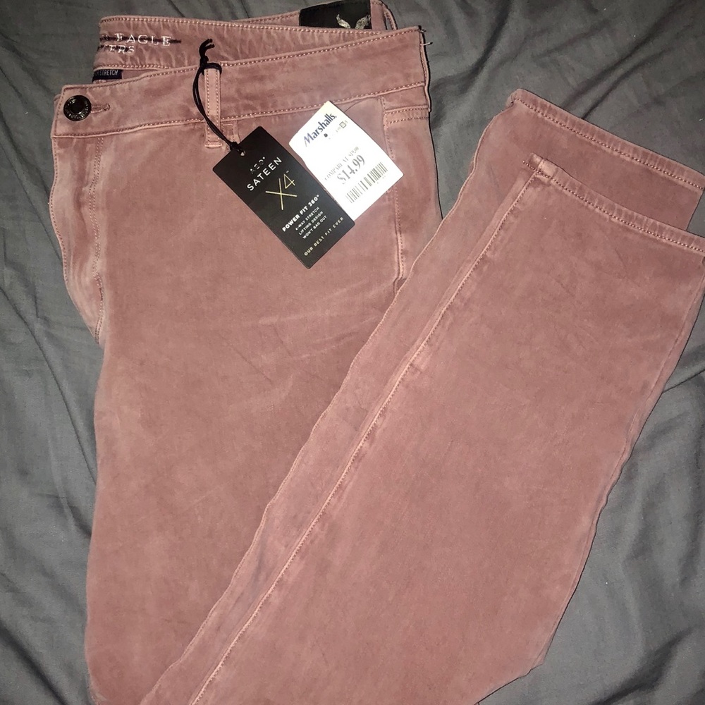 Mauve/Dusty Rose American Eagle Sateen Jeggings